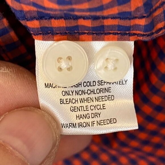 Untuckit Mens Shirt Large Red & Blue Checkered Long-Sleeve Button-Up 100% Cotton - Picture 6 of 9